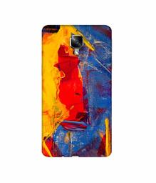 Amazon Brand - Solimo Designer Yellow and Dark Blue Canvas 3D Printed Hard Back Case Mobile Cover for OnePlus 3 / OnePlus 3T