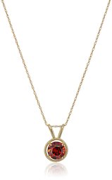 10K Gold Dainty Swarovski Elements Birthstone Pendant with Gold Filled Chain, January