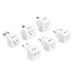 AmazonBasics World Travel Plug Adapter Set - 6 Pack