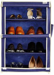 Amazon Brand - Solimo Shoe Rack, 4 Racks, Navy Blue