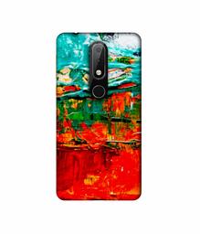 Amazon Brand - Solimo Designer Green and Orange Glass Color 3D Printed Hard Back Case Mobile Cover for Nokia 6.1 Plus