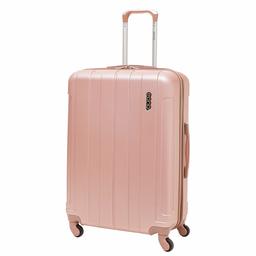 EONO Essentials Trolley in ABS - Bagaglio da stiva - Valigia rigida e leggera con 4 Ruote - altezza: 71cm; capienza: 76L - Rosa Oro