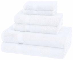 Pinzon Organic Cotton Towels 6 Piece Set (Renewed), Cotton, White, 6 - Piece Set