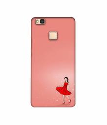 Amazon Brand - Solimo Designer Red Dress Lady 3D Printed Hard Back Case Mobile Cover for Huawei P9 lite