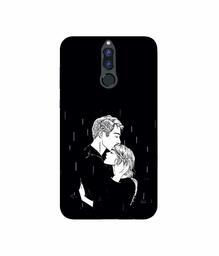 Amazon Brand - Solimo Designer Couples Standing in Rain 3D Printed Hard Back Case Mobile Cover for Huawei Honor 9i