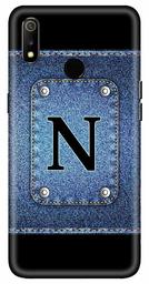 Amazon Brand - Solimo Designer Button Jeans Alphabet-N 3D Printed Hard Back Case Mobile Cover for Realme 3 / Realme 3i