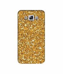 Amazon Brand - Solimo Designer Golden Sparkle 3D Printed Hard Back Case Mobile Cover for Samsung Galaxy E7