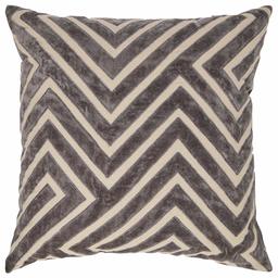 Amazon Brand – Rivet Modern Velvet Stripe Throw Pillow - 18 x 18 Inch, Grey