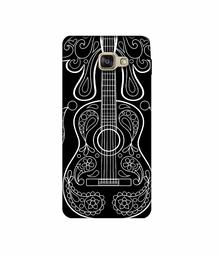 Amazon Brand - Solimo Designer White Gitar On Black 3D Printed Hard Back Case Mobile Cover for Samsung Galaxy A7 (2016)