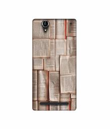 Amazon Brand - Solimo Designer Books Texture 3D Printed Hard Back Case Mobile Cover for Sony Xperia T2 Ultra