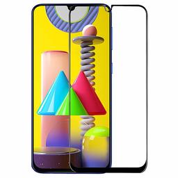 Amazon Brand - Solimo Full Body Tempered Glass for Samsung Galaxy M31 (Black) with Installation kit