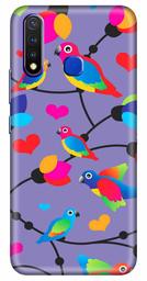 Amazon Brand - Solimo Designer Flycatchers Birds Violet Patterns Design 3D Printed Hard Back Case Mobile Cover for Vivo Y19 / Vivo U20