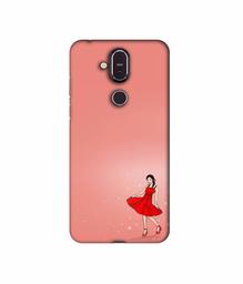 Amazon Brand - Solimo Designer Red Dress Lady 3D Printed Hard Back Case Mobile Cover for Nokia 8.1