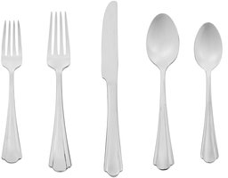 AmazonBasics 20 parça Stainless Steel Flatware set Scalloped Edge, servis for 4