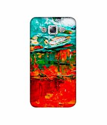 Amazon Brand - Solimo Designer Green and Orange Glass Color 3D Printed Hard Back Case Mobile Cover for Samsung Galaxy E7