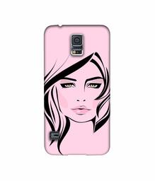 Amazon Brand - Solimo Designer Pink Lady Pattern 3D Printed Hard Back Case Mobile Cover for Samsung Galaxy S5 i9600