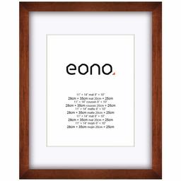 Eono by Amazon - 28x35 cm fotolijst gemaakt van massief hout en hoge-resolutie glas voor fotoformaten 20x25 cm met passe-partout of 28x35 cm zonder passe-partout wandhanger fotolijst bruin