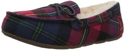 206 Collective Women's Pearson Shearling Moccasin Slipper, Red Plaid Textile, 12 B US