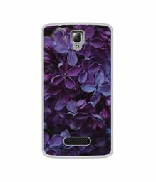 Amazon Brand - Solimo Designer Purple Flowers UV Printed Soft Back Case Mobile Cover for Lenovo A2010