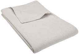 Pinzon Heather Flannel Blanket, Twin, Light Grey Heather