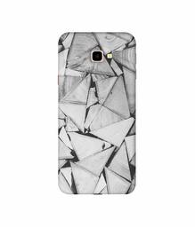 Amazon Brand - Solimo Designer Wooden Triangles 3D Printed Hard Back Case Mobile Cover for Samsung Galaxy J4 Plus