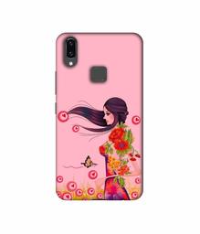 Amazon Brand - Solimo Designer Lady Vector Pattern 3D Printed Hard Back Case Mobile Cover for Vivo V9 / V9 Pro