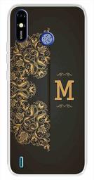 Amazon Brand - Solimo Designer Multicolor Black Pattern Alphabet-M Printed Soft Back Case Mobile Cover for Tecno Spark Go Plus