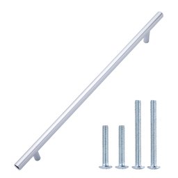 AmazonBasics Lot de 10 poignées de placard Barres style européen (diamètre de 9,5 mm), Longueur : 28,42 cm (espacement des trous de 22,4 cm), Chrome poli