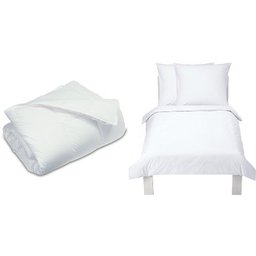 Spring Bedding Set 4 Seasons 155 x 220 cm with 'Everyday' Bed Linen Set, 155 x 220 cm & 2 pillowcases 80 x 80 cm White