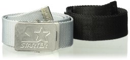 Starter Men's 2-Pack Golf Web Belt, Amazon Exclusive, Black/Vapor Grey, One Size