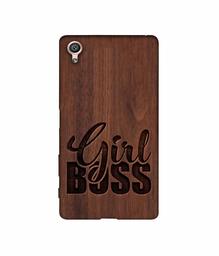 Amazon Brand - Solimo Designer Girl Boss On Wood 3D Printed Hard Back Case Mobile Cover for Sony Xperia X