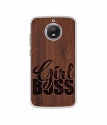 Amazon Brand - Solimo Designer Girl Boss On Wood UV Printed Soft Back Case Mobile Cover for Motorola Moto G5S