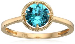 Amazon Collection10k Gold Swarovski Crystal December Birthstone Ring, Size 6