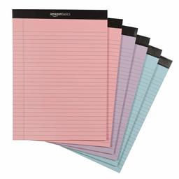 AmazonBasics Legal Pads, Pink, Orchid & Blue Color Paper, 6-Pack