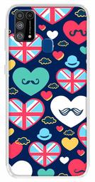 Amazon Brand - Solimo Designer Multicolor Cute Love Blue Design Printed Soft Back Case Mobile Cover for Samsung Galaxy M31