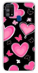 Amazon Brand - Solimo Designer Multicolor Love Butterfly Black Pattern Design Printed Soft Back Case Mobile Cover for Samsung Galaxy M31