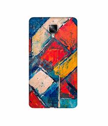 Amazon Brand - Solimo Designer Dark Multicolor Blocks 3D Printed Hard Back Case Mobile Cover for OnePlus 3 / OnePlus 3T