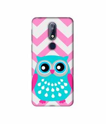 Amazon Brand - Solimo Designer Sky Blue Owl 3D Printed Hard Back Case Mobile Cover for Nokia 7.1