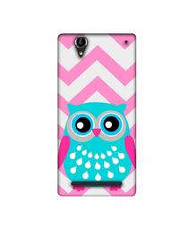 Amazon Brand - Solimo Designer Sky Blue Owl 3D Printed Hard Back Case Mobile Cover for Sony Xperia T2 Ultra