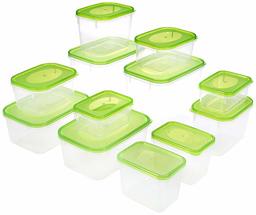 (Renewed) Amazon Brand - Solimo Food Container Set, Set of 12, Green