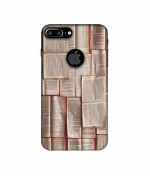 Amazon Brand - Solimo Designer Books Texture 3D Printed Hard Back Case Mobile Cover for Apple iPhone 7 Plus (Logo Cut)