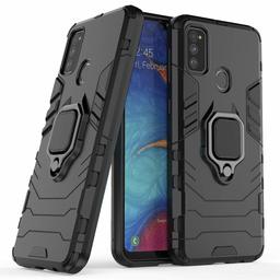 Amazon Brand - Solimo Kickstand Mobile Cover (360° Rotating Ring Holder) for Samsung Galaxy M21 / M30s (Black)