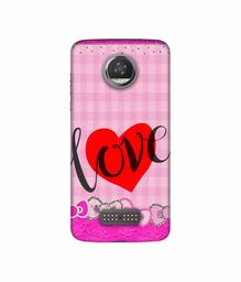 Amazon Brand - Solimo Designer Love Print On Cloth Pattern 3D Printed Hard Back Case Mobile Cover for Moto Z2 Play