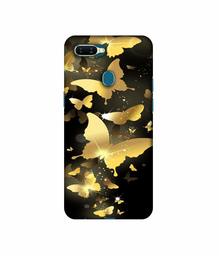 Amazon Brand - Solimo Designer Golden Butterfly Pattern 3D Printed Hard Back Case Mobile Cover for Oppo A7