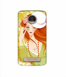 Amazon Brand - Solimo Designer Lady with Hat 3D Printed Hard Back Case Mobile Cover for Motorola Moto Z Play