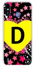 Amazon Brand - Solimo Designer Multicolor Heart Pattern Alphabet-D Printed Soft Back Case Mobile Cover for Tecno Spark Go Plus