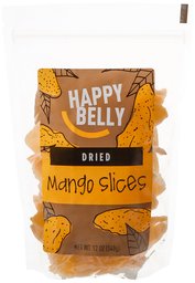 Amazon Brand - Happy Belly Sweetened Dried Mango Slices, 12 Ounce