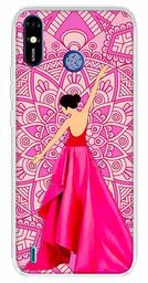 Amazon Brand - Solimo Designer Multicolor Girl Pink Design Printed Soft Back Case Mobile Cover for Tecno Spark Go Plus