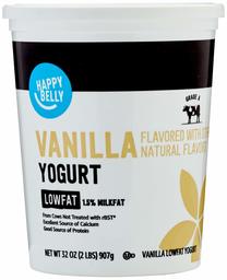 Amazon Brand - Happy Belly Traditional Lowfat Vanilla Yogurt, 32 Ounce