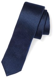 Buttoned Down Skinny 100% Silk Tie neckties, navy, Regular